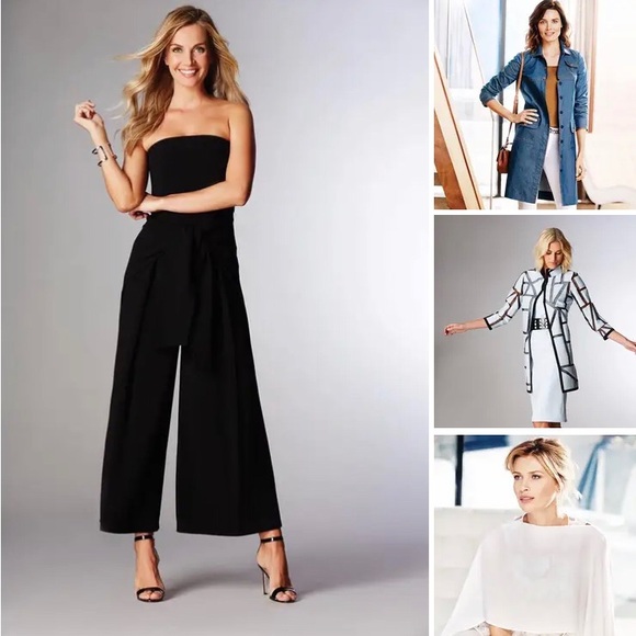 CARLISLE • PER SE • Stunning Black Strapless Wide Leg Jumpsuit - Picture 13 of 14